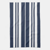 Navy Blue White Stripes Theedoek (Verticaal)
