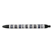 Navy Blue White Stripes Zwarte Inkt Pen (Voorkant)