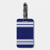 Navy Blue White Team Jersey Bagagelabel (Achterkant verticaal)