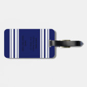 Navy Blue White Team Jersey Bagagelabel (Achterkant horizontaal)
