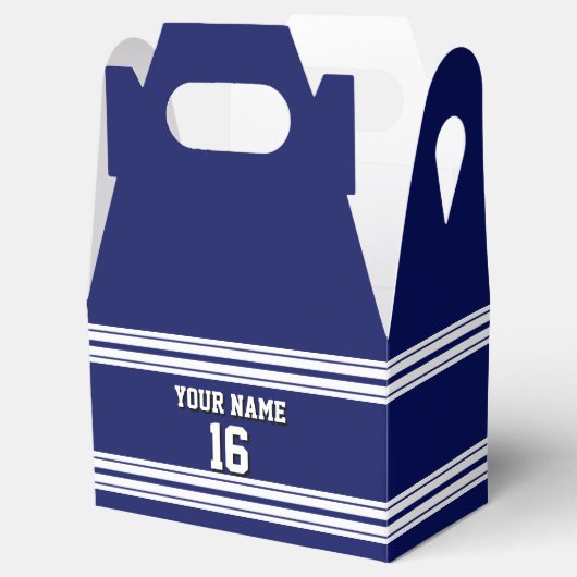 Navy Blue White Team Jersey Bedankdoosjes (Geopend)