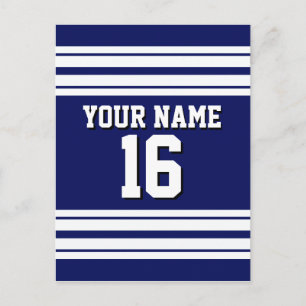 Navy Blue White Team Jersey Briefkaart