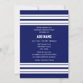 Navy Blue White Team Jersey Kaart (Achterkant)