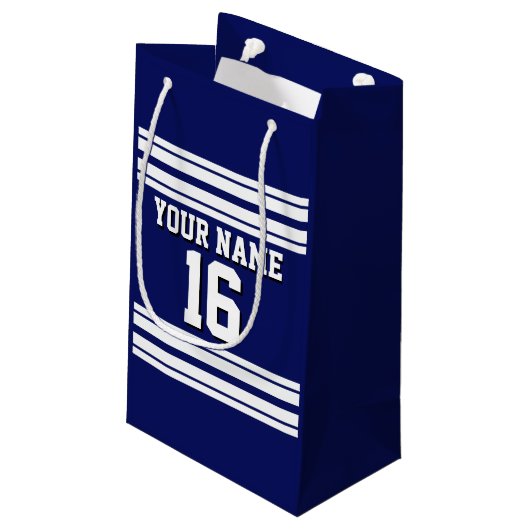 Navy Blue White Team Jersey Klein Cadeauzakje (Achterkant Gekanteld)