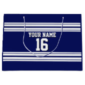 Navy Blue White Team Jersey Large Cadeautasje (Voorkant)