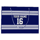 Navy Blue White Team Jersey Large Cadeautasje (Achterkant)