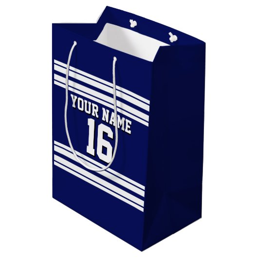 Navy Blue White Team Jersey Medium Cadeauzakje (Achterkant Gekanteld)