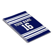 Navy Blue White Team Jersey Notitieboek (Rechterzijde)