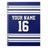 Navy Blue White Team Jersey Notitieboek (Voorkant)