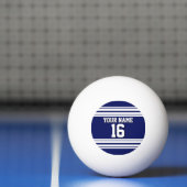 Navy Blue White Team Jersey Pingpongbal (Net)