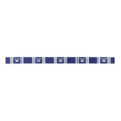 Navy Blue White Team Jersey Satijnen Lint (Voorkant)