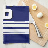 Navy Blue White Team Jersey Theedoek (Quarter Fold)