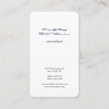 Navy Blue White Trendy Minimalist Professional