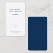 Navy Blue White Trendy Minimalist Professional Visitekaartje (Voorkant / Achterkant)