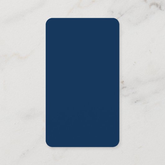 Navy Blue White Trendy Minimalist Professional Visitekaartje (Achterkant)