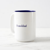 Navy Blue White Two Tone Mug Tweekleurige Koffiemok (Voorkant links)
