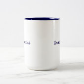 Navy Blue White Two Tone Mug Tweekleurige Koffiemok (Center)