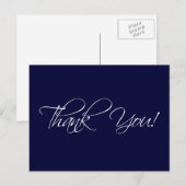 Navy Blue White Wedding Dank u Briefkaarten (Voorkant / Achterkant)