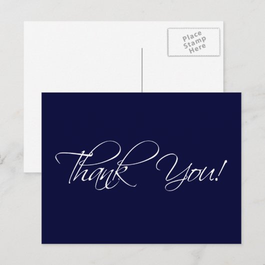 Navy Blue White Wedding Dank u Briefkaarten (Voorkant / Achterkant)