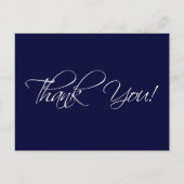 Navy Blue White Wedding Dank u Briefkaarten (Voorkant)
