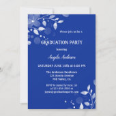 Navy Blue White Your Photo Afstuderen Invitation Kaart (Voorkant)