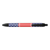 Navy Blue WhMarokkaans #5 Coral Red Name Monogram Zwarte Inkt Pen (Achterkant)