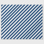Navy Blue Wide Stripe Holiday Cadeaupapier (Vlak)
