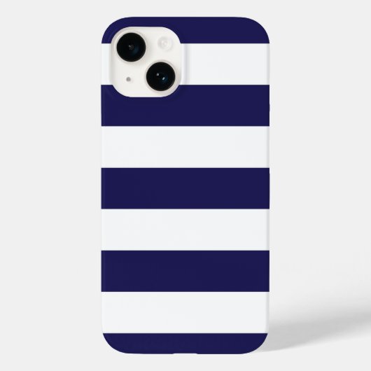 Navy Blue Wide Stripe iPhone Case (Achterkant)