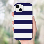 Navy Blue Wide Stripe iPhone Case