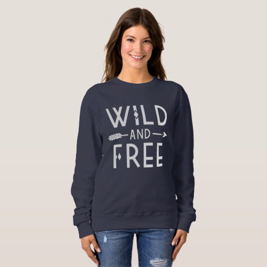 Navy Blue Wild en gratis Trui (Voorkant volledig)
