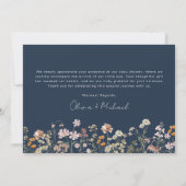 Navy Blue Wildflower Baby in Bloom Baby shower Bedankkaart (Achterkant)