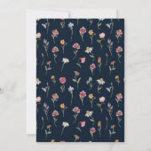 Navy Blue Wildflower Baby shower Uitnodiging (Achterkant)