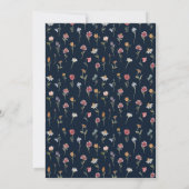Navy Blue Wildflower Baby shower Uitnodiging (Achterkant)
