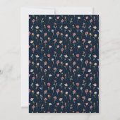 Navy Blue Wildflower bewaart de datumkaarten Kaart (Achterkant)