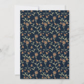 Navy Blue Wildflower bewaart de datumkaarten Save The Date (Achterkant)