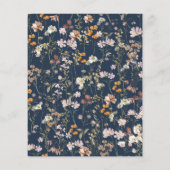 Navy Blue Wildflower Bridal Shower Uitnodiging Flyer (Achterkant)