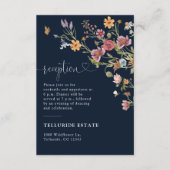 Navy Blue Wildflower Bruiloft Behuizing Kaart (Voorkant)