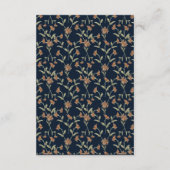 Navy Blue Wildflower Bruiloft Behuizing Kaart (Achterkant)