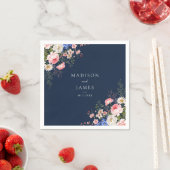 Navy Blue Wildflower Floral Wedding Servet (Insitu)