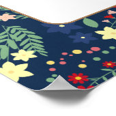 Navy Blue Wildflower Lijst Baby shower Welkom Poster (Hoek)