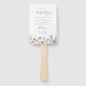 Navy Blue Wildflower Rustic Wedding Programs Handwaaier (Voorkant)
