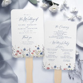 Navy Blue Wildflower Rustic Wedding Programs Handwaaier