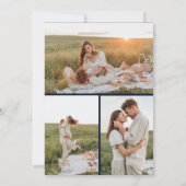 Navy Blue Wildflower Sla de datum op met fotokaart Save The Date (Achterkant)