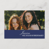 Navy Blue Will You Be My Bridesmaid Proposal Card Kaart (Voorkant)