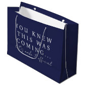 Navy Blue Will You Be My Bridesmaid Proposal Groot Cadeauzakje (Voorkant Gekanteld)