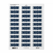 Navy Blue Winter Berk Baby shower retouradres Etiket (Full Sheet)