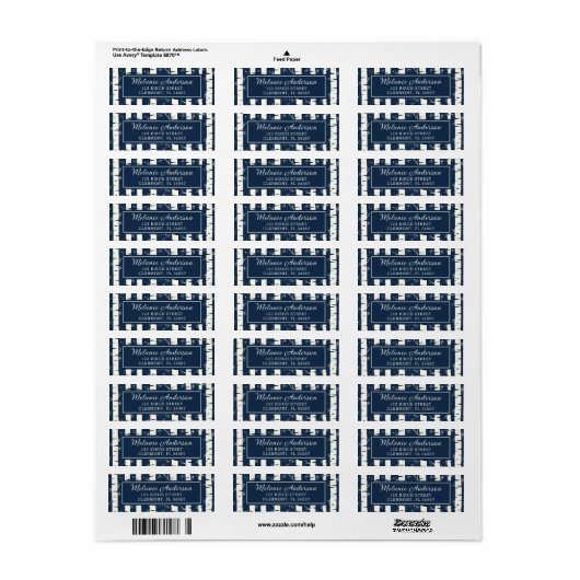 Navy Blue Winter Berk Baby shower retouradres Etiket (Full Sheet)