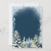 Navy Blue Winter Kerstboom Baby Shower Sneeuwvlokk Kaart (Achterkant)