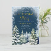 Navy Blue Winter Kerstfeest Zilveren Sneeuwvlokken Kaart (Staand voorkant)