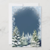 Navy Blue Winter Kerstfeest Zilveren Sneeuwvlokken Kaart (Achterkant)